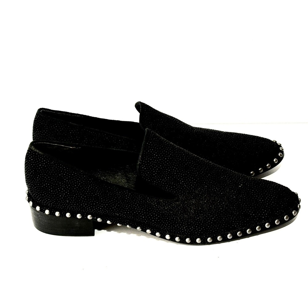 Adrianna Papell Prince Natural Zambia Calf Hair Leather Stud Slip On Loafer 7 M - Picture 4 of 8